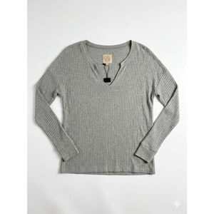 Chaser Gray Ribbed Long Sleeve Tee